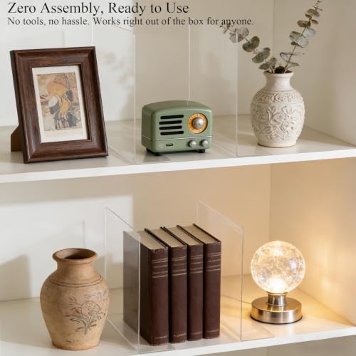 Clear Acrylic Shelf Dividers Closet Organizers for Organization Enthusiasts - size: 12"Tall x 12"Deep