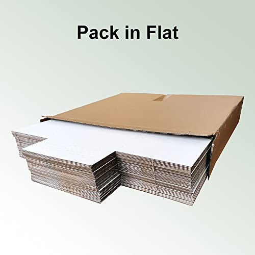 50 Pack 11.125x8.625x2'' Easy-Fold Corrugated Mailers, Height adjustable Small Shipping Boxes for Packaging Mailing comic books magazine, white (W1182E50) - size: 11.125x8.625x2''