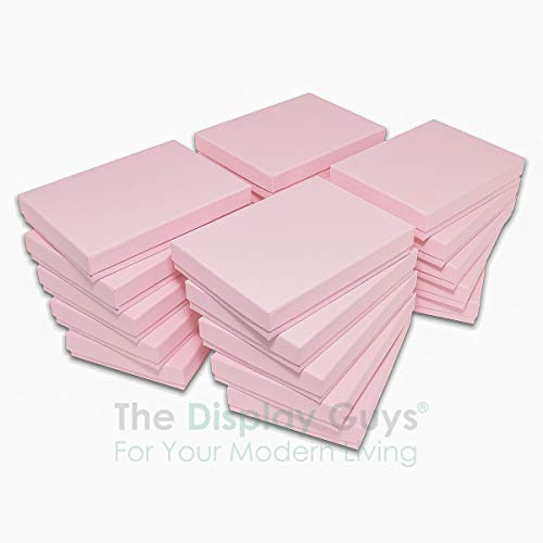 TheDisplayGuys 25 Cardboard Gift Jewelry Boxes w/Paddings #53-5.4x3.9x1 - color: Baby Pink