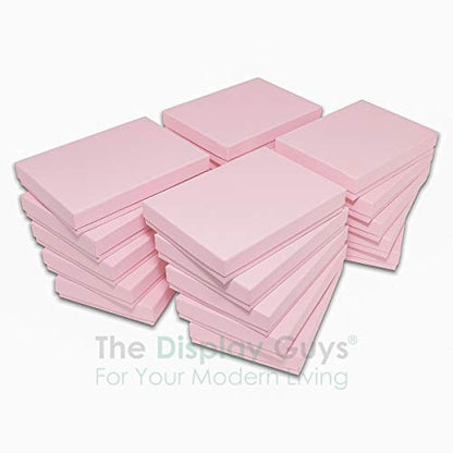 TheDisplayGuys 25 Cardboard Gift Jewelry Boxes w/Paddings #53-5.4x3.9x1 - color: Baby Pink