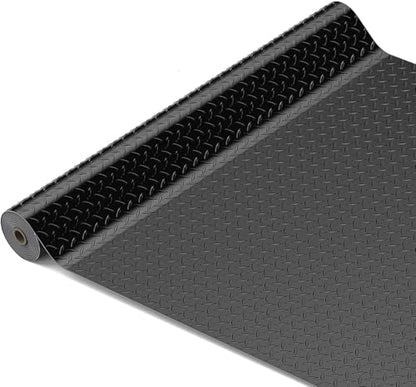 BESEA 4 x 15 FT Garage Floor Mat, Diamond Plate Rubber Flooring Roll - size: 15FT