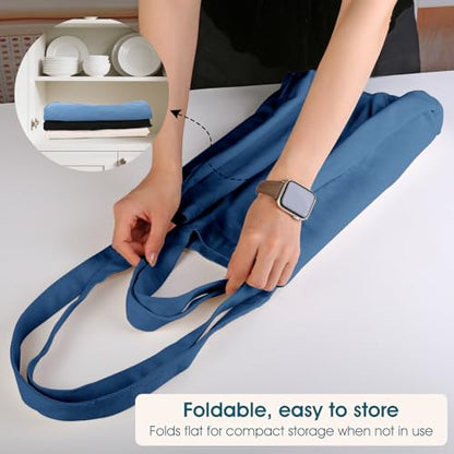 musbus 3-Pack 15"×15"×10" Large Heavy Duty Canvas Tote Bag - color: Blue