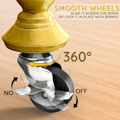 Rolling Round Garment Rack, Gold Clothing Rack with Wheels and Topper - color: Gold