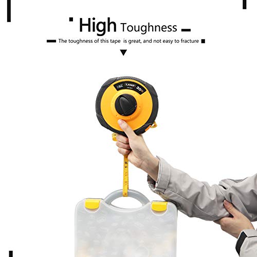 LAND 100FT/30M Fiberglass Tape Measure - Dual-Inch/Metric Scale, Lightweight & Durable, Portable Long Measuring Tape for Construction, Surveying, Landscaping - size: 30 m