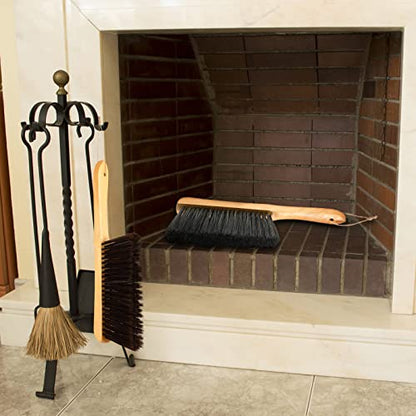 Patelai 2 Pcs Wooden Bench Brushes Fireplace Brush, Gray, Brown - color: Gray, Brown