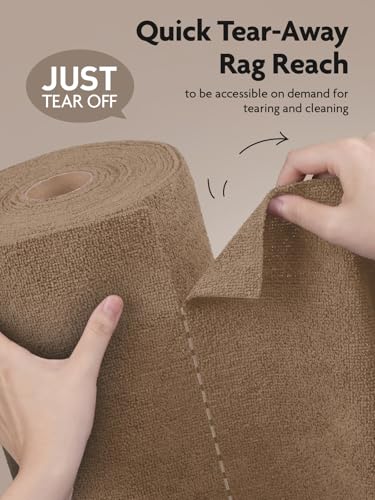 Fantasticlean Microfiber Cleaning Cloth Roll- 75 Sheets, 12" x 12" (Tan) - color: Tan, size: 75 pack