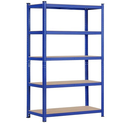 Topeakmart 5 Tier Metal Storage Shelving Unit, 35.5x16x71 Inch Blue - color: Blue, size: 35.5 x 16 x 71 Inch