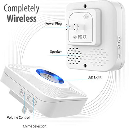 Fosmon WaveLink Wireless Door Chime Add On Receiver, No Sensor, White - style: 1 Receiver