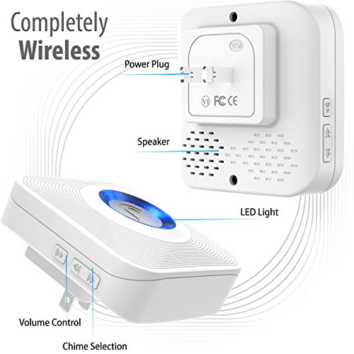 Fosmon WaveLink Wireless Door Chime Add On Receiver, No Sensor, White - style: 1 Receiver