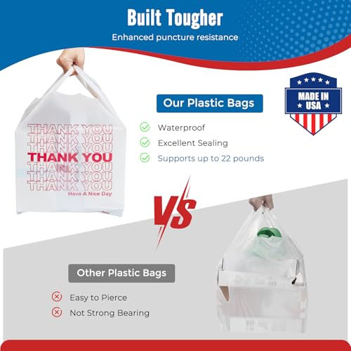 Fuxury 96000 (96K) Count Plastic Thank You T-shirt Bags Made in USA - color: White, size: 96000 Count