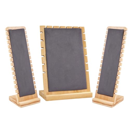 Necklace Display Stands for Selling Necklace Holder Set 3PCS Gray - color: Gray