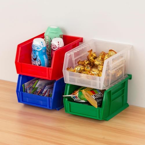 Akro-Mils 30210 AkroBins Plastic Storage Bins, 5"x4"x3", Red, 24-Pack - color: Red