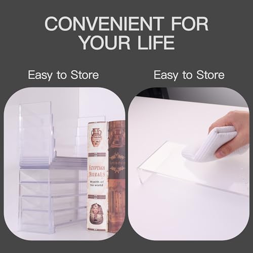 ANDGOO 10 Pack Large Acrylic Display Stands, 2 Set(10”L~11”L~12”L) - color: Clear, size: 10Pcs (10.8”L~11.2”L~11.6”L~12”L~12.4”L)