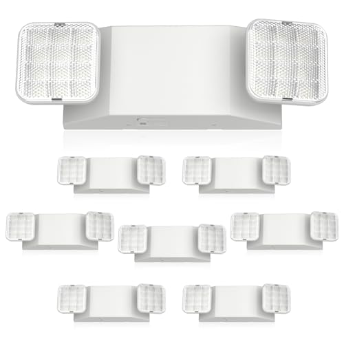 FREELICHT 8 Pack Emergency Lights for Business, Square Heads, 90min Battery - size: 8 pack