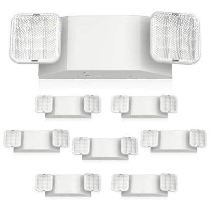FREELICHT 8 Pack Emergency Lights for Business, Square Heads, 90min Battery - size: 8 pack