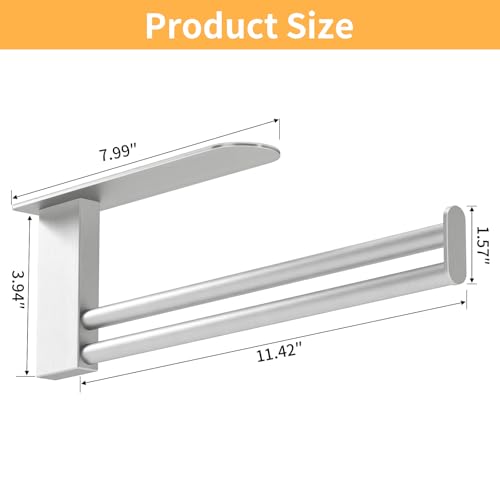 Jesginboo Under Cabinet Paper Towel Holder, Adhesive, Brushed Nickel - color: Brushed Nickel