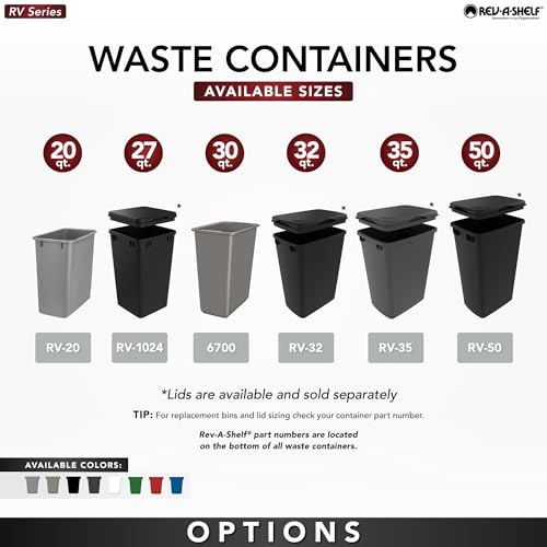 Rev-A-Shelf Polymer Replacement Waste Bin White-30 Quart - color: White