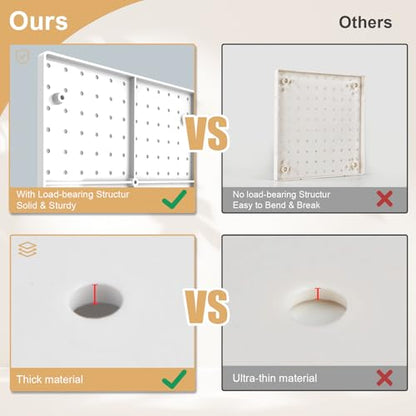 FZK Modular Plastic Pegboard Wall Organizer Kit, White， 12x12, 4 Panels - color: Pegboard Kit-White-2