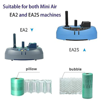 MINI AIR EA2/EA2S Air Pillows for Shipping, Packaging Air Bags, 8"X4" 4000Pcs 1312 FT Per Roll, Inflatable Supplies Box Filler, Air Cushion Film, 2 Roll - size: 2 roll
