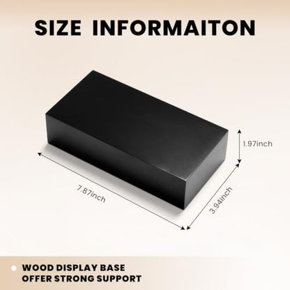 Oirlv Solid Wood Minimalism Style Jewelry Display Stand Showcase Jewelry Organizer Black Square Holder (SM05304) - color: SM05304
