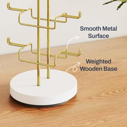 NiHome Rotatable Sunglasses Stand Organizer, Sunglasses Display Rack, Gold - color: Gold