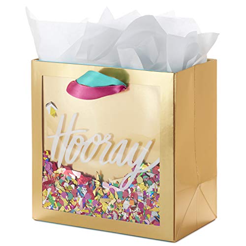 Hallmark Signature 7" Medium Gift Bag with Tissue Paper (Hooray Confetti) - size: 1 Count (Pack of 1)