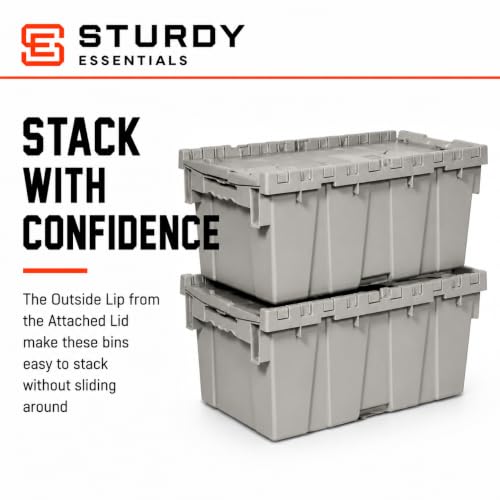 Storage Bins with Lids Heavy Duty Stackable Storage Box - size: 25" x 15" x 14"