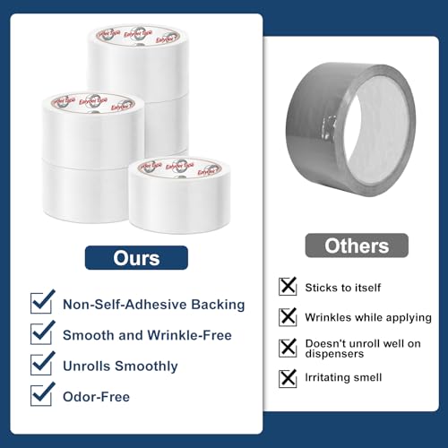 3 Rolls Transparent Packing Tape 2" x 60Yd with Dispenser Clear Tape - size: Clear, 3 Rolls - 2In x 60Yd