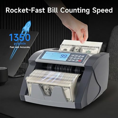 Money Counter Machine Pro with Value Count for Dollar Euro Accurate 110V