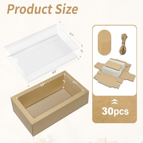 Conchpeople 30 Pcs Drawer Boxes 6.5x3.5x2 IN with W IN dow Card & Ribbon