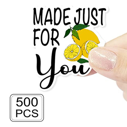 Just For You Lemon Stickers - Funny & Cute Lemonade Stand Supplies, 500 PCS - style: Made Just for You Lemon