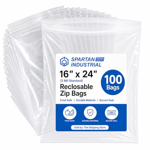 16” X 24” (100 Count) 2 Mil Clear Reclosable Zip Plastic Poly Bags - size: 16” X 24”