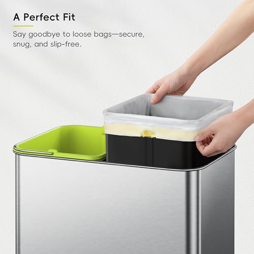EKO 9.3 Gallon / 30–35 Liter Drawstring Trash Bags, 60 Count Heavy-Duty Tall Kitchen Garbage Can Liners, Extra-Strong Leak-Resistant, Unscented, White, Code K - size: 60 Count (Pack of 1), style: 9.3 Gallon Bags/Code K