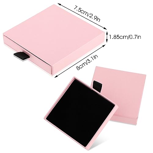 Yolev 2 Pack Jewelry Gift Boxes Cardboard Jewelry Boxes, 2.9x3.1x0.7Inch Small Gift Boxes for Bracelets Earrings Necklaces Jewelry Gift (Pink) - color: Pink