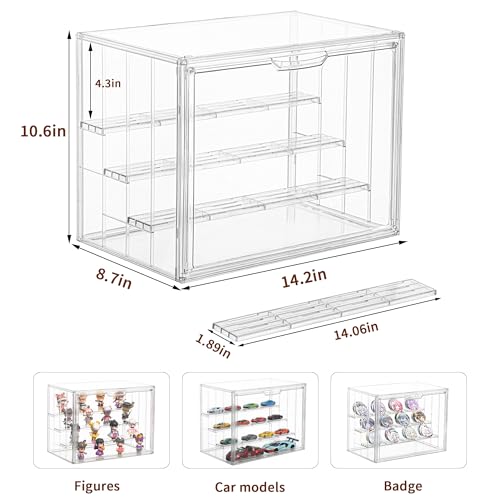 4 Layer Stackable Acrylic Figure Case for Collectibles Display Box,1 Pack - size: XLarge 1Pack