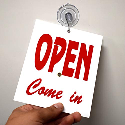 Double Sided "Will Return" Clock and "Open Come in" Sign with Adjustable Clock Hands & Suction Cup, 5 Pack - size: 5 Pack