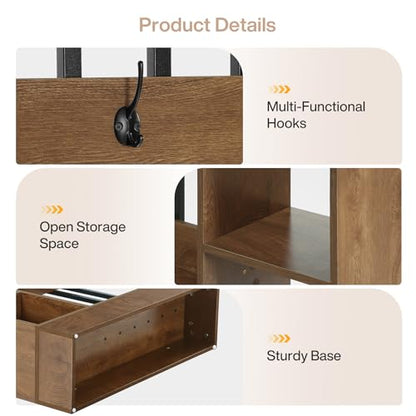 Tribesigns Wall Room Divider with Shelves, 71" Freestanding Room Divider - color: Brown