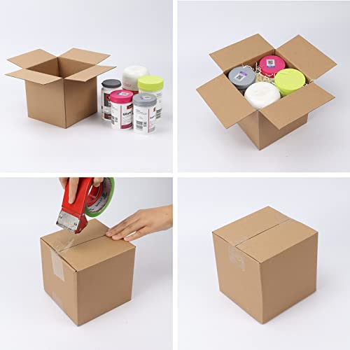 CRUGLA 40 Packs Shipping Boxes 6x6x6, Corrugated Cardboard Brown Mailing Box Bulk for Packing - size: 6x6x6 Inch