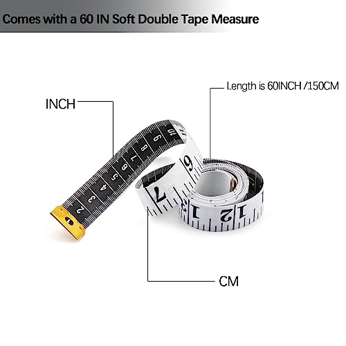 3 Pack Tape Measures Retractable Measuring Tape for Body, 60-Inch 1.5 Meter Dual Sided Flexible Ruler for Craft Fabric Cloth Sewing Tailor Weight Loss Body Measuring Tape (Macaron Blue, Pink, Green) - color: Macaron Blue, Pink, Green