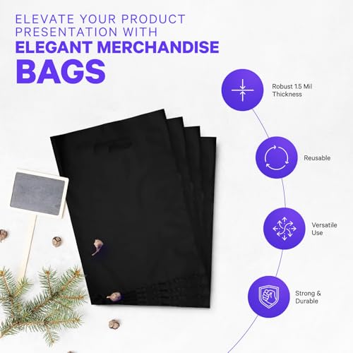 Infinite Pack Plastic Merchandise Bags, Black, 12x15, 500 Pack - color: Black, size: 12" X 15", PACK OF 500