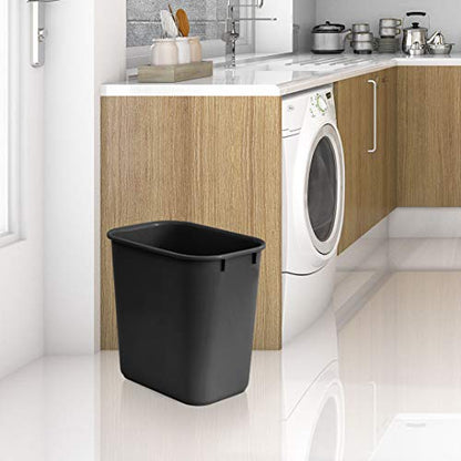 Acrimet Wastebasket 6.75 Gal / 27 Qt, Deskside Trash Bin, Black, 4-Pack
