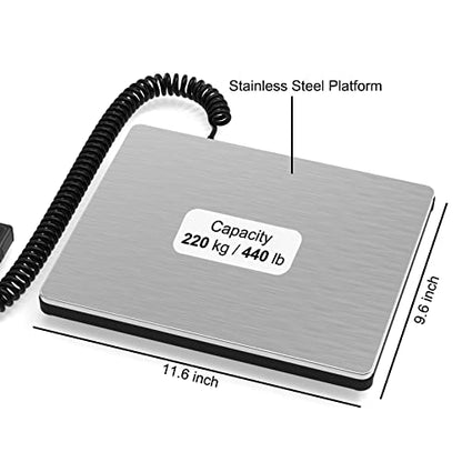 Maxus Shipping Scale 440lb, Digital Postal Scale with Hold and Tare Funtion - color: Silver