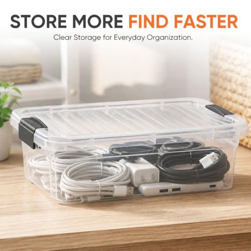 Superio 4.5 Quart Clear Plastic Storage Containers with Lids, Stackable Organizer Bins, BPA-Free Storage Boxes for Home, Office, Dorm & Classroom, 2 Pack - size: 4.5 Quart