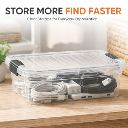 Superio 4.5 Quart Clear Plastic Storage Containers with Lids, Stackable Organizer Bins, BPA-Free Storage Boxes for Home, Office, Dorm & Classroom, 2 Pack - size: 4.5 Quart
