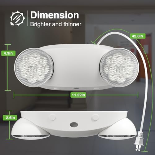 FREELICHT 12 Pack Led Emergency Lights with Round Head, 4FT Plug in Cord - size: 12 pack
