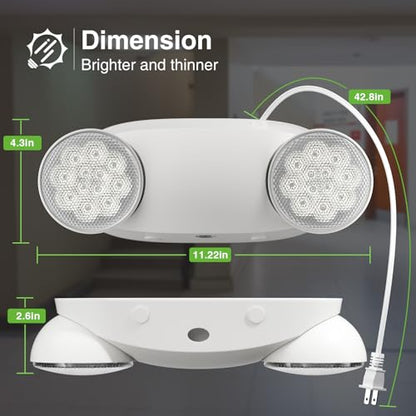 FREELICHT 12 Pack Led Emergency Lights with Round Head, 4FT Plug in Cord - size: 12 pack
