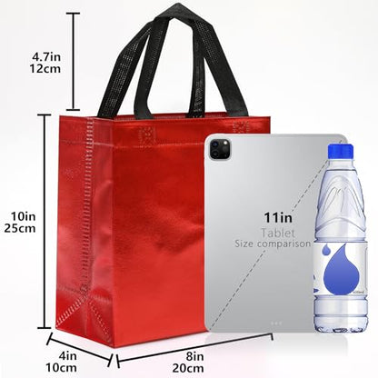 KeerxunBag Red Gift Bags - 12pk - Reusable - With Inner Liner Paper - color: Red