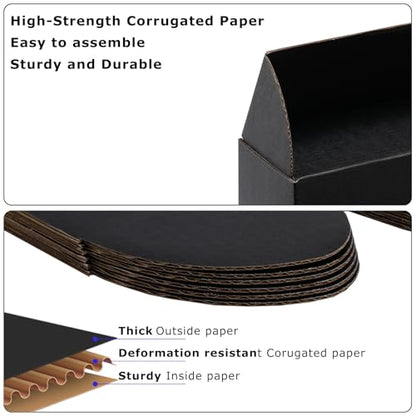8x5x2 inch Black Shipping Boxes for Small Business- Set of 25 - color: Black, size: 8x5x2 Inch