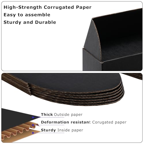 8x8x4 inch Black Shipping Boxes for Small Business- Set of 25 - color: Black, size: 8x8x4 Inch