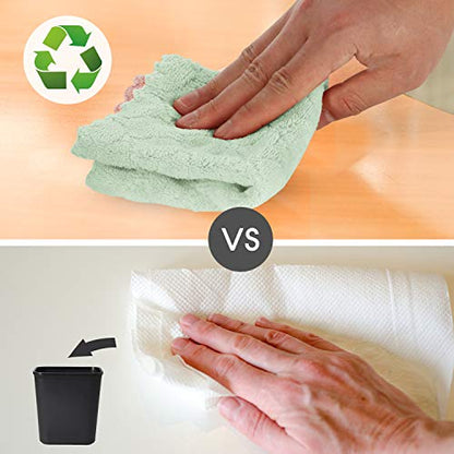 kimteny Microfiber Dish Cloths for Washing Dishes 5 Pack, Pink-Green - color: Pink-green